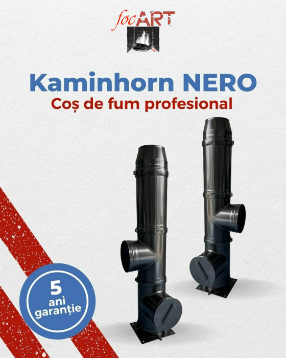 Coș de fum profesional - Kaminhorn NERO 90G / Baza 0 [2]