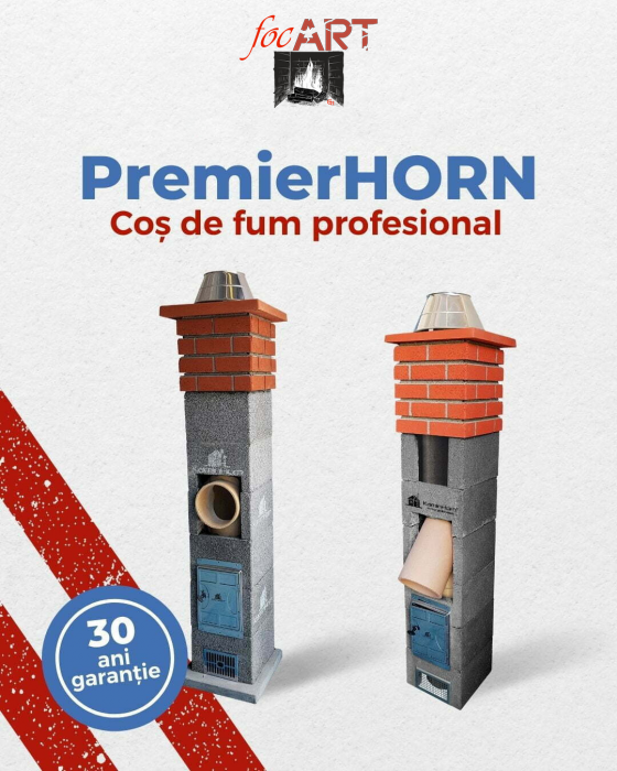 Coș de fum profesional - PremierHORN,  culoare decorativă cărămiziu [2]