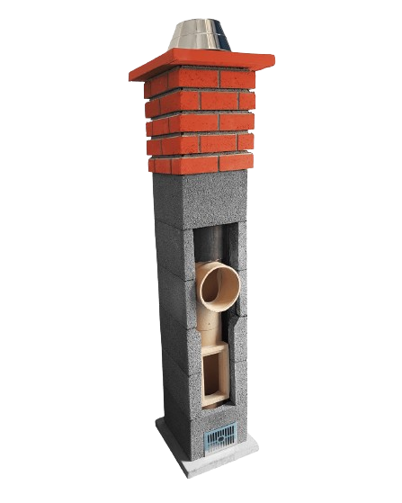 Coș de fum profesional - PremierHORN,  culoare decorativă roșu [5]