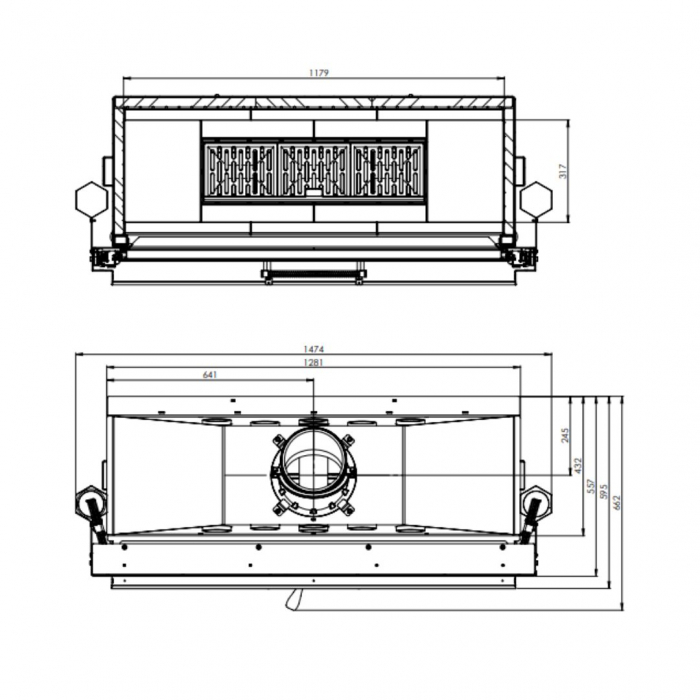 Focar șemineu Hitze ARD120x43.G 22 kW [5]
