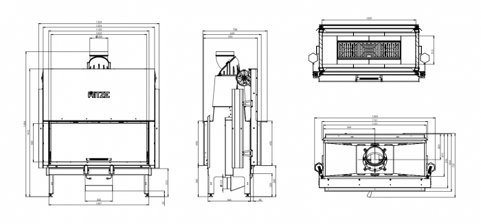 Focar șemineu Hitze DUO ARD105x43.DGS 20 kW [4]