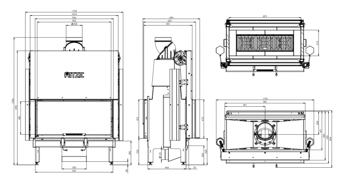 Focar șemineu Hitze DUO ARD90x41.DGS 18 kW [5]