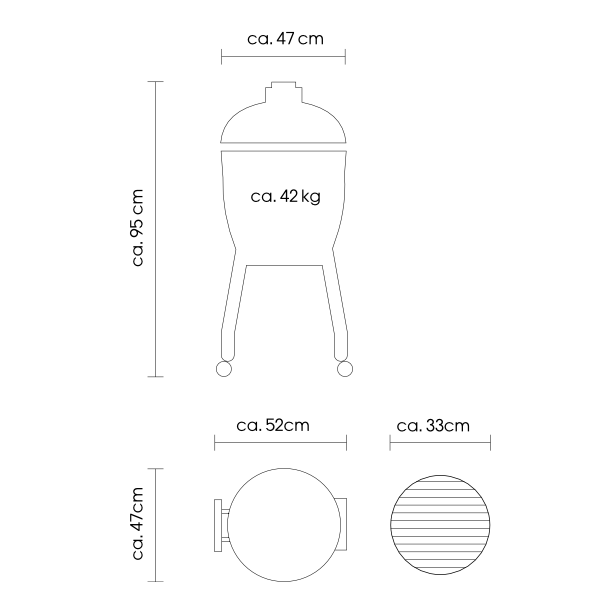 Grill ceramic cu cărbuni Monolith JUNIOR Pro Serie 2.0 negru cu suport metalic [5]