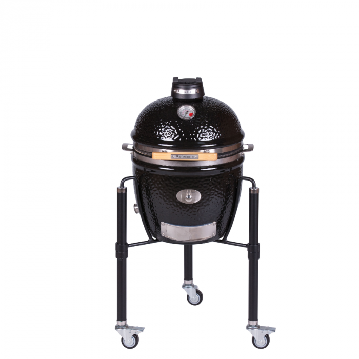 Grill ceramic cu cărbuni Monolith JUNIOR Pro Serie 2.0 negru cu suport metalic [1]