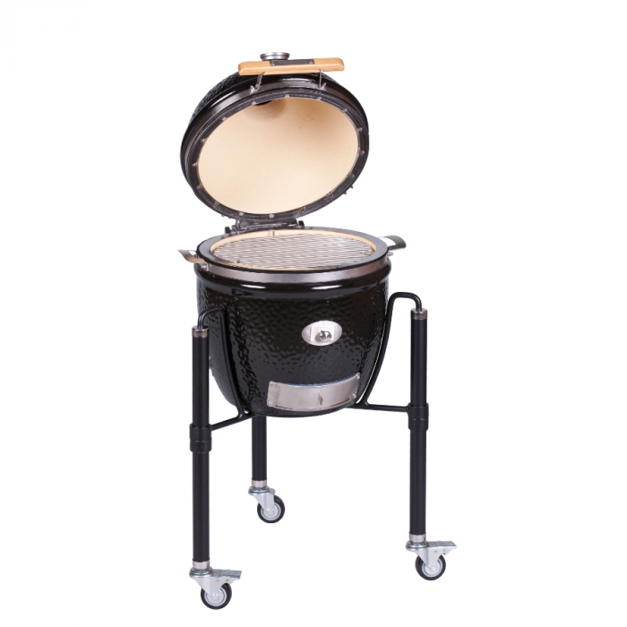 Grill ceramic cu cărbuni Monolith JUNIOR Pro Serie 2.0 negru cu suport metalic [2]