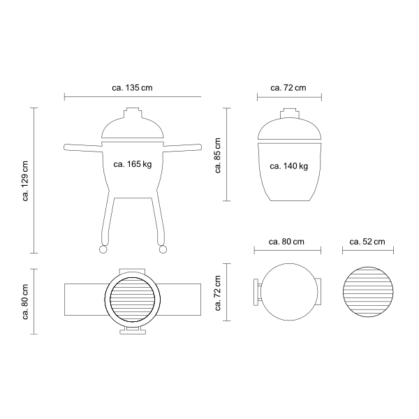 Grill ceramic cu cărbuni Monolith LeChef ProSerie 2.0 negru cu suport metalic [4]
