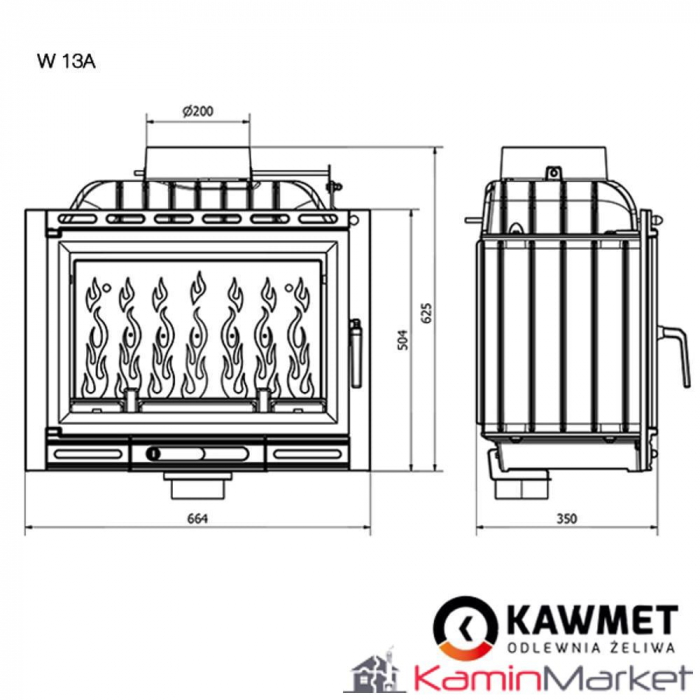Kawmet W13A - 11.5 kW Focar șemineu fontă [6]