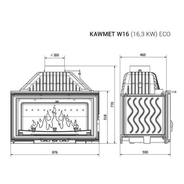 Kawmet W16 Focar șemineu fontă 16,3 kW [9]