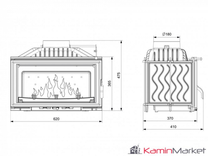 Kawmet W16 Focar Șemineu fontă, 4 kW [4]