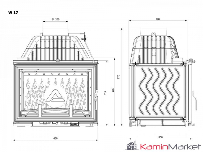 Kawmet W17 EKO - 16,1 kW Focar șemineu fontă [12]