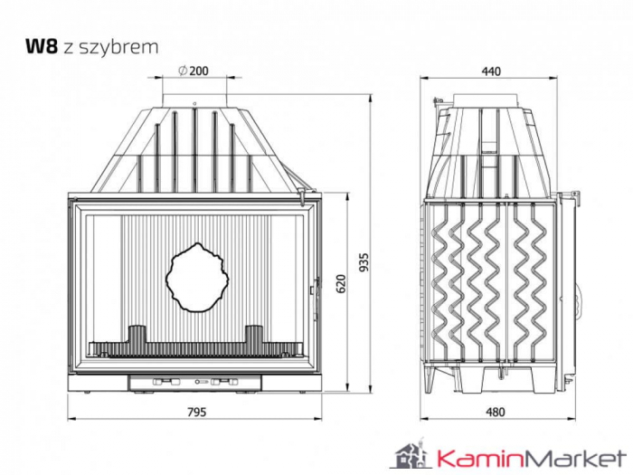 Kawmet W8 - 17,5 kW kW Focar șemineu fontă [8]