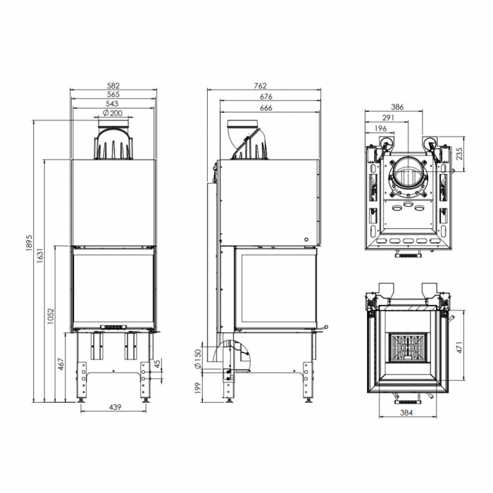 Semineu 10 kW Hitze TRINITY 54x54x53.G [4]