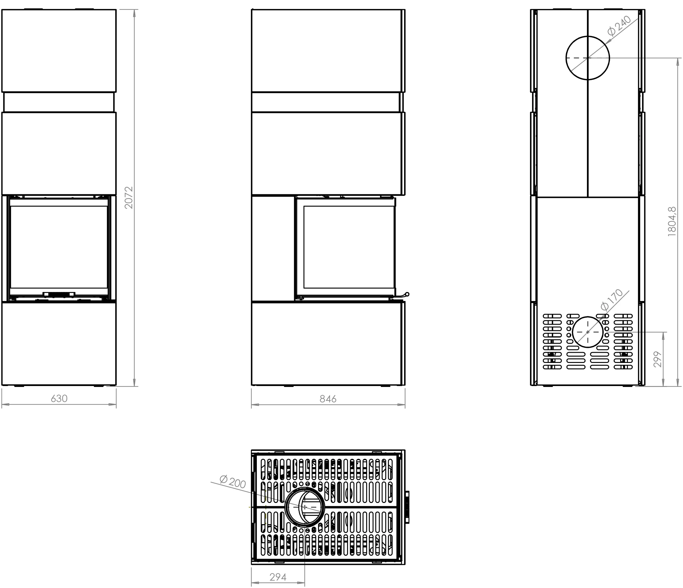Semineu 10 kW Hitze TRINITY TRI BOX 54x54x53.G [5]