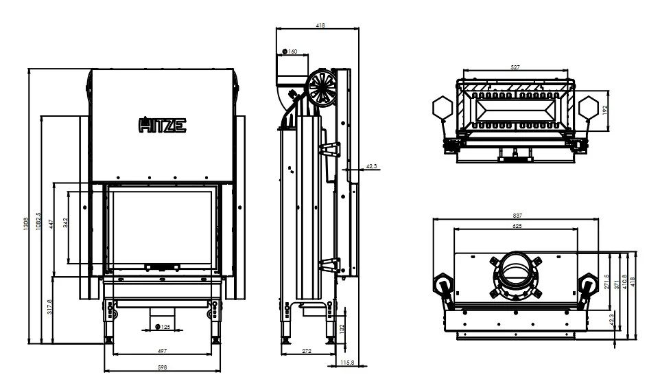 Șemineu 11,2 kW Hitze HST54X39.G [5]