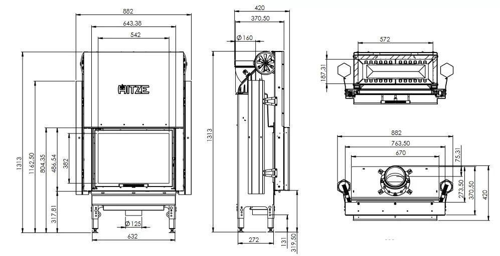 Șemineu 12,2 kW Hitze HST59X43.G [5]
