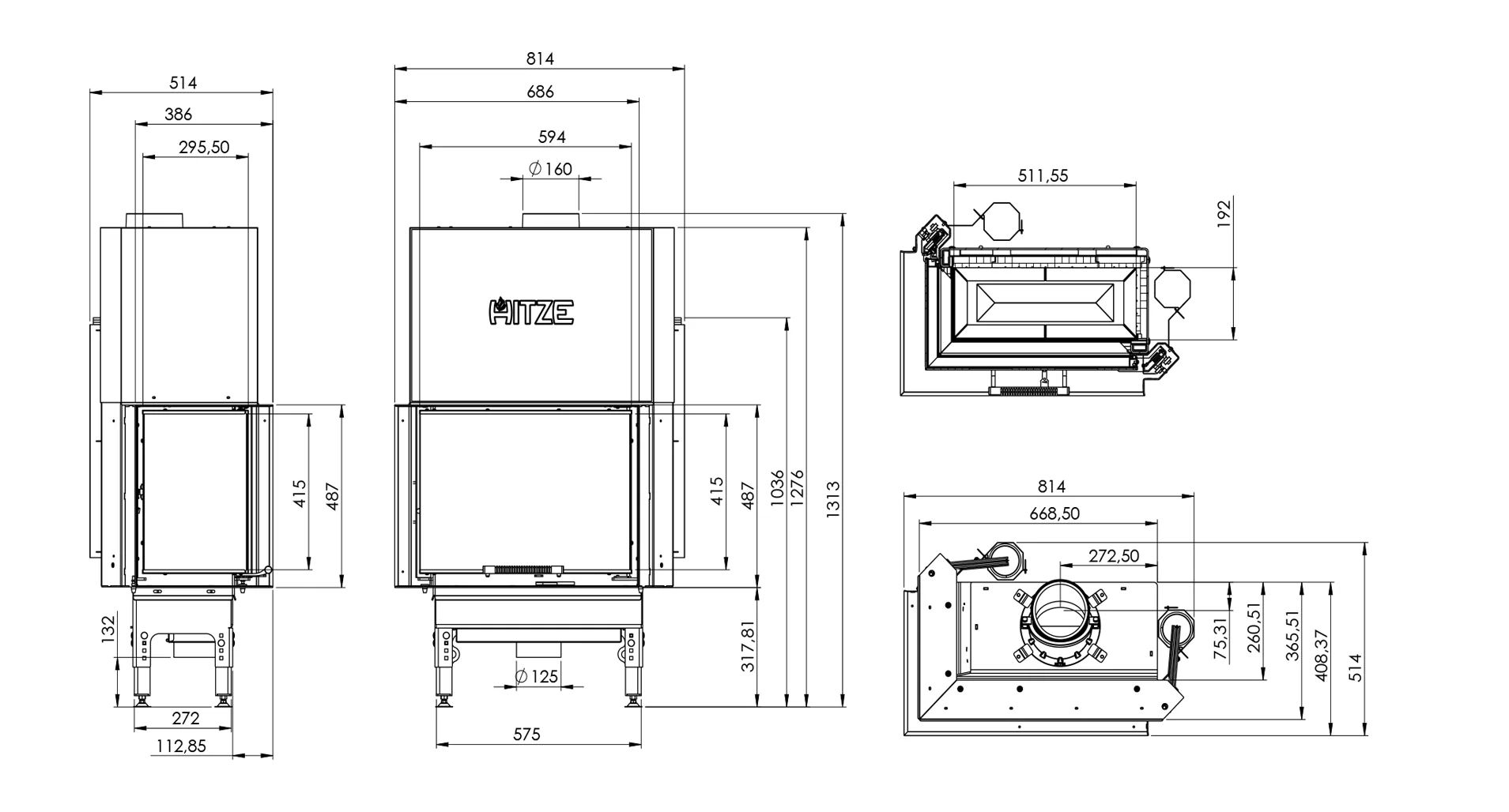 Șemineu 12,2 kW Hitze HST59X43.LG [4]