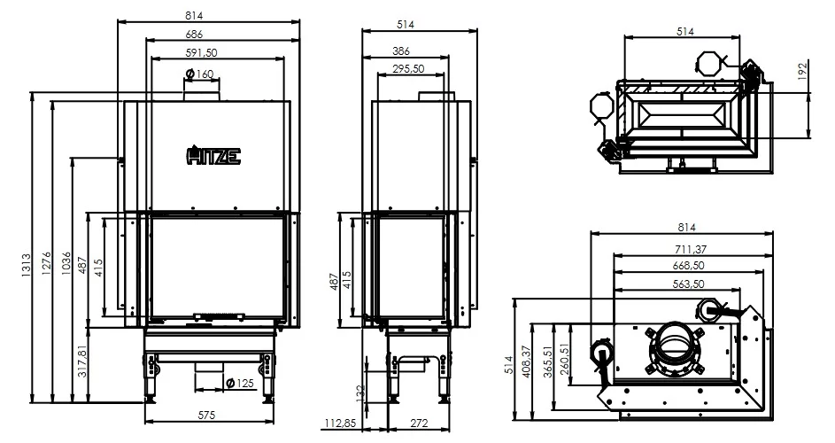 Șemineu 12,2 kW Hitze HST59X43.RG [5]