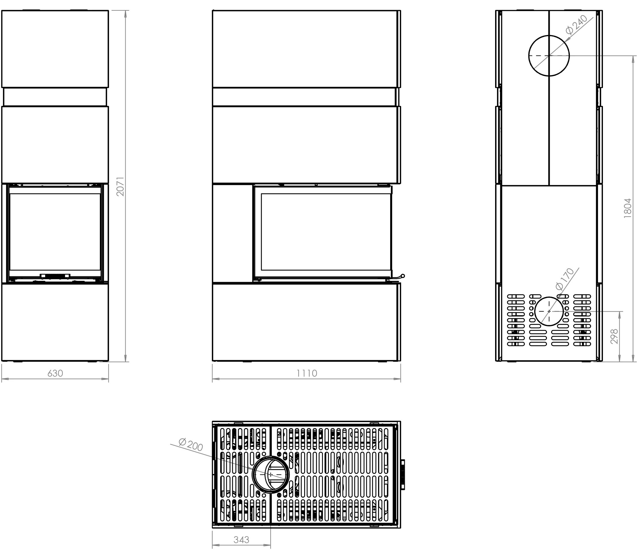Semineu 12 kW Hitze TRINITY TRI BOX 54x80x53.G [5]