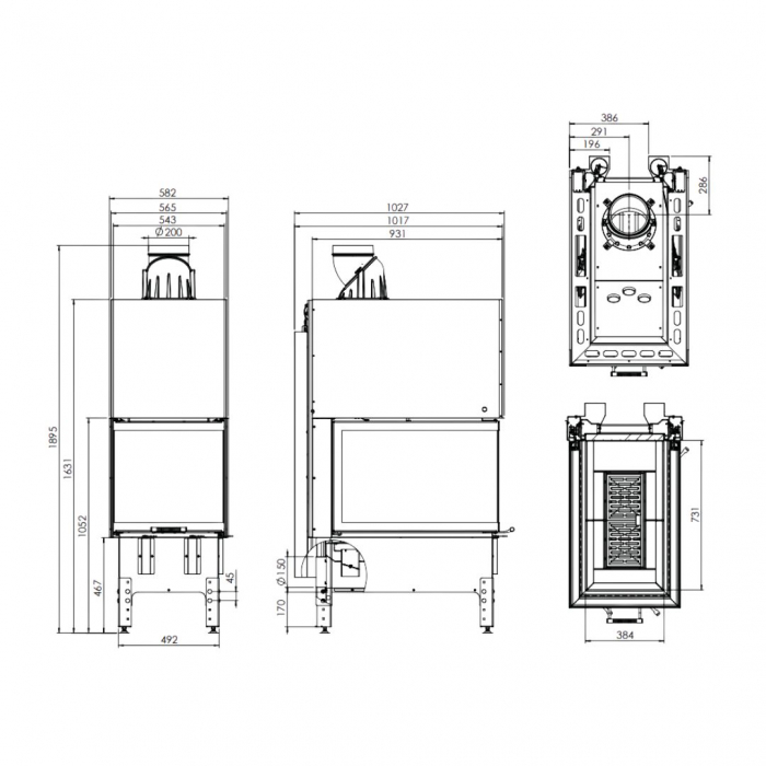 Semineu 12 kW Hitze TRINITY TRI54x80x53.G [3]