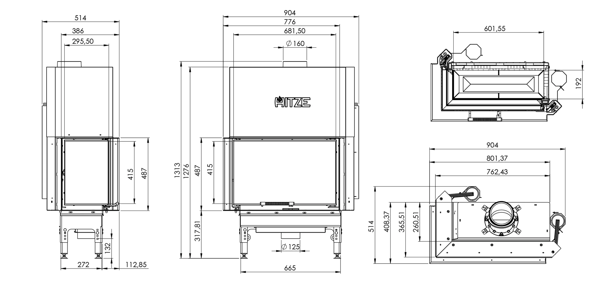 Șemineu 13,2 kW Hitze HST68X43.LG [4]
