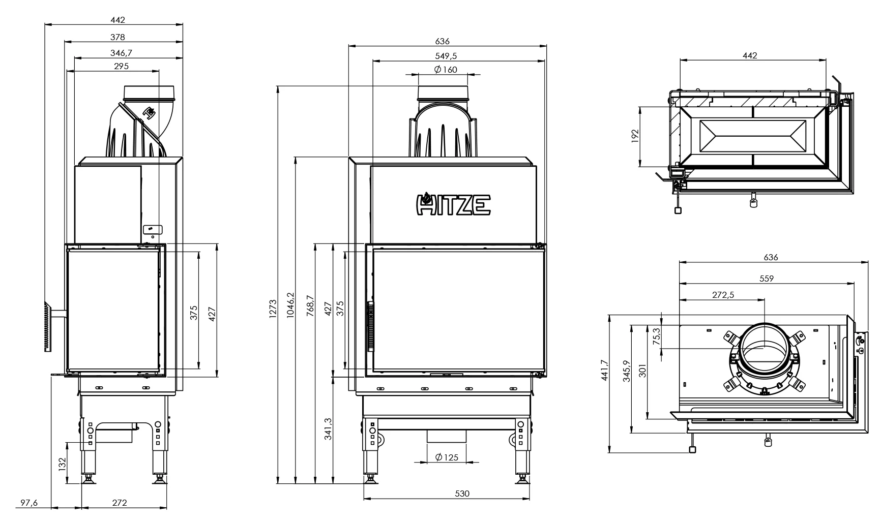 Șemineu 5,9 kW Hitze HST54X39.R [4]