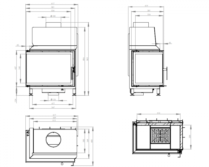 Semineu 7,5 kW Hitze STMA54x39.L Deschidere stânga [4]