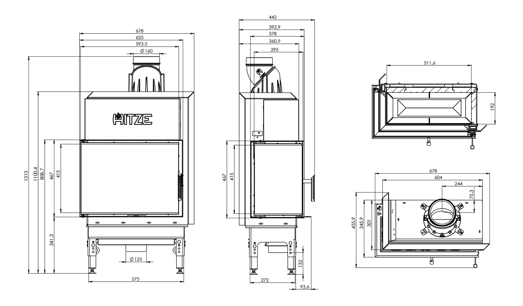 Șemineu 7,6 kW Hitze HST59X43.L [4]
