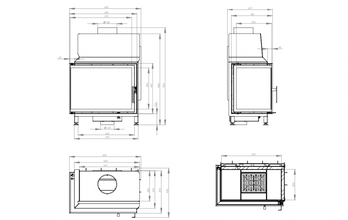 Semineu 9 kW Hitze STMA59X43.L Deschidere stânga [4]