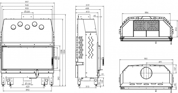 Șemineu Albero 19kW AL19S.H-D [4]