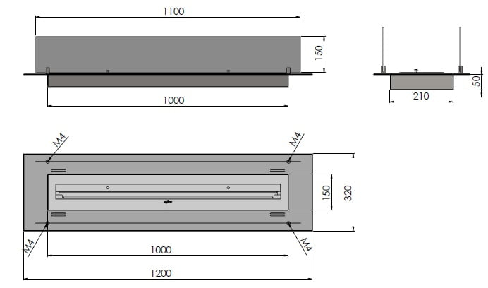 Șemineu bioetanol Infire Insert 1200 [8]