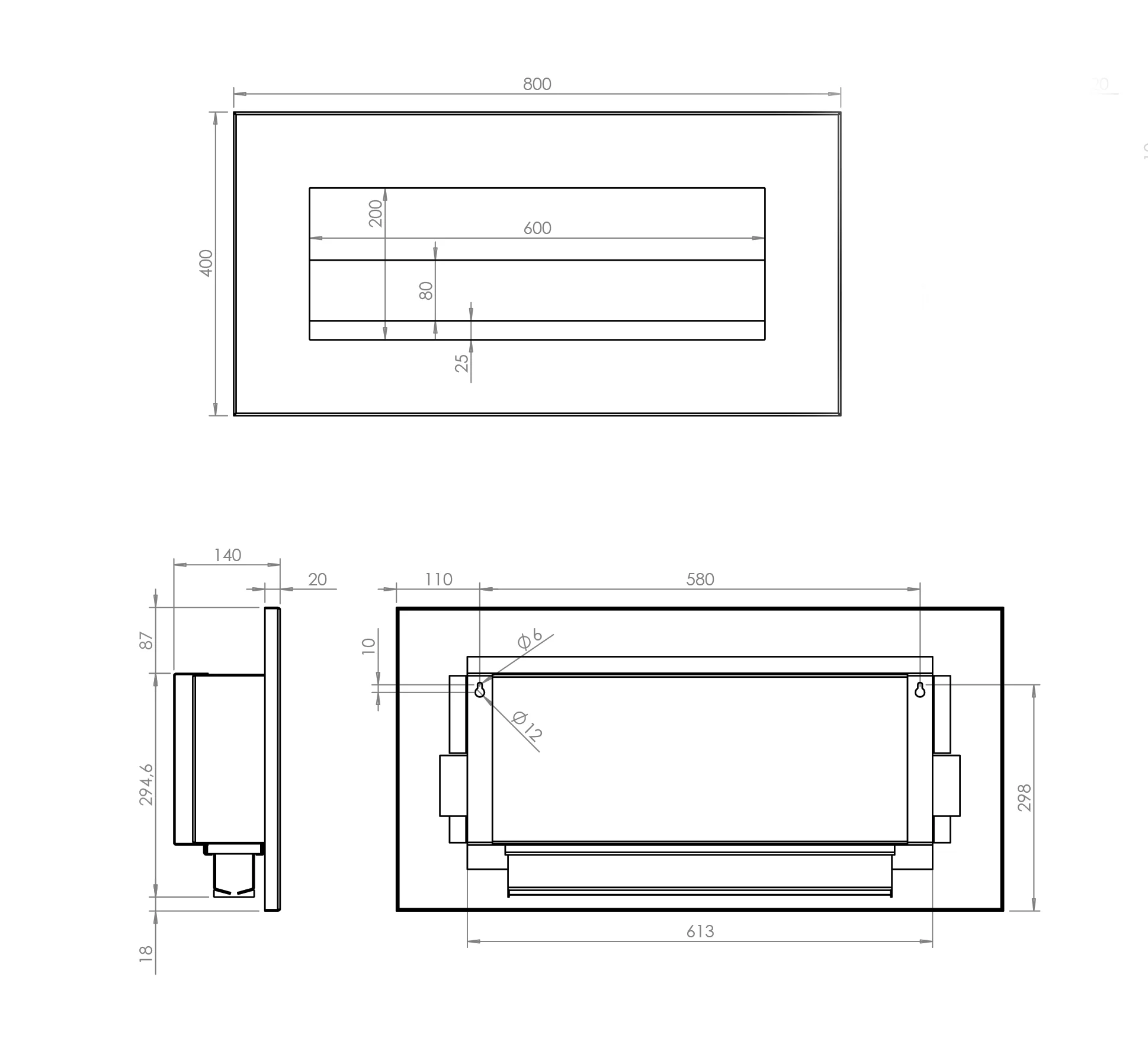 Șemineu bioetanol Swing standard încastrat [5]