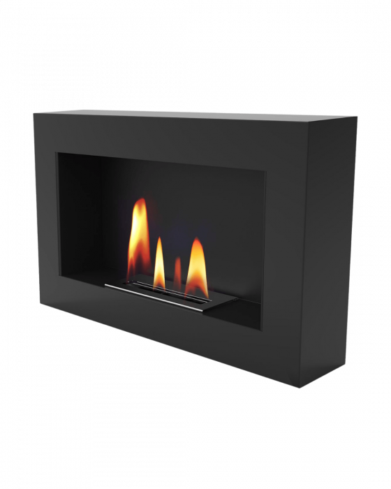 Șemineu bioetanol UNIFLAM 70x40cm BOX Negru Mat [1]
