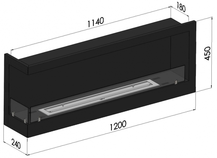 Șemineu cu bioetanol Simplefire Corner 1200 L [7]