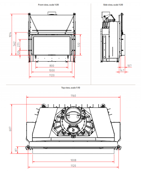 Șemineu pe lemne Lina 10051h/k kristall [4]
