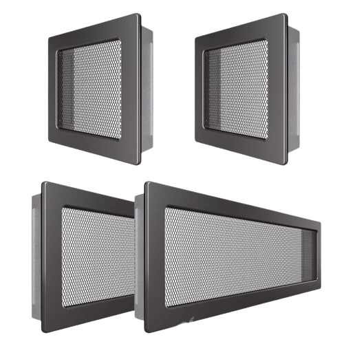 Set Grile Complet ventilatie – convectie semineu, 2 x 17×17 cm, 2 x 17×49 cm [2]