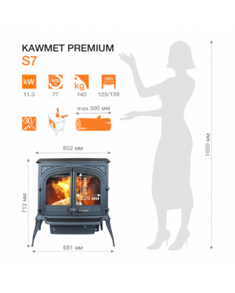 Sobă fontă KAWMET Premium ARES S7 ECO - 11,3 kW [9]