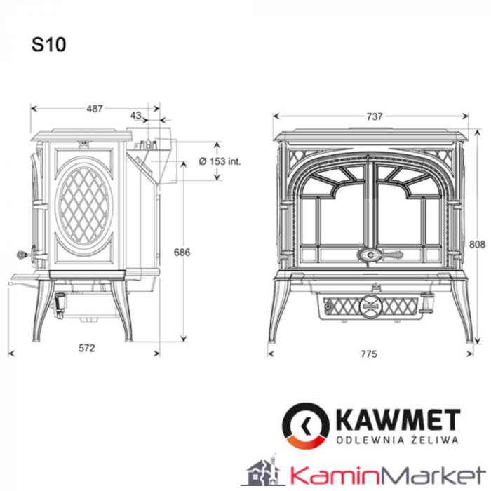Sobă Fontă Kawmet S10 Premium - 13.9 kW [8]