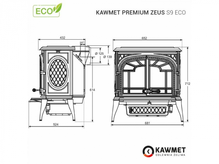 Sobă Fontă Kawmet ZEUS S9 Premium - 11.3 kW [6]