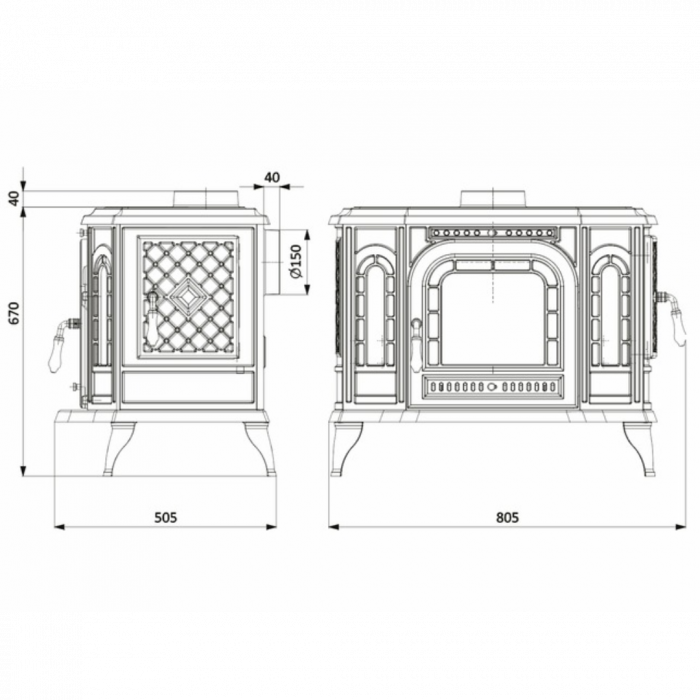 Sobă Kawmet P7 Sticlă laterală dreapta - 10,5 kW [4]
