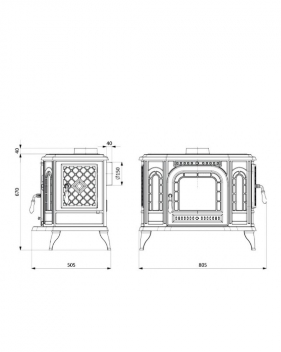 Sobă Kawmet P7 Sticlă laterală stânga - 10,5 kW [5]