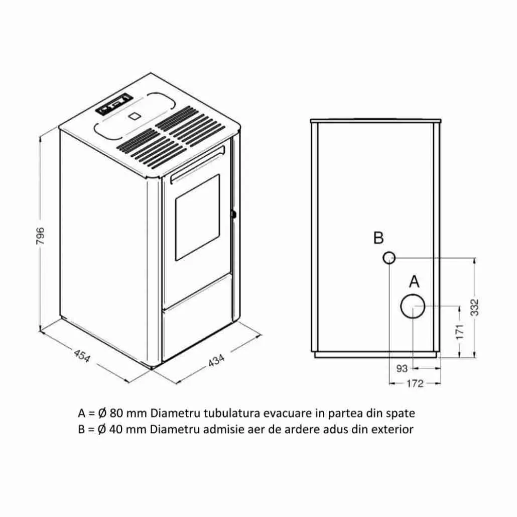 SOBA PE PELETI 9,5KW - THELMA CARBON [2]