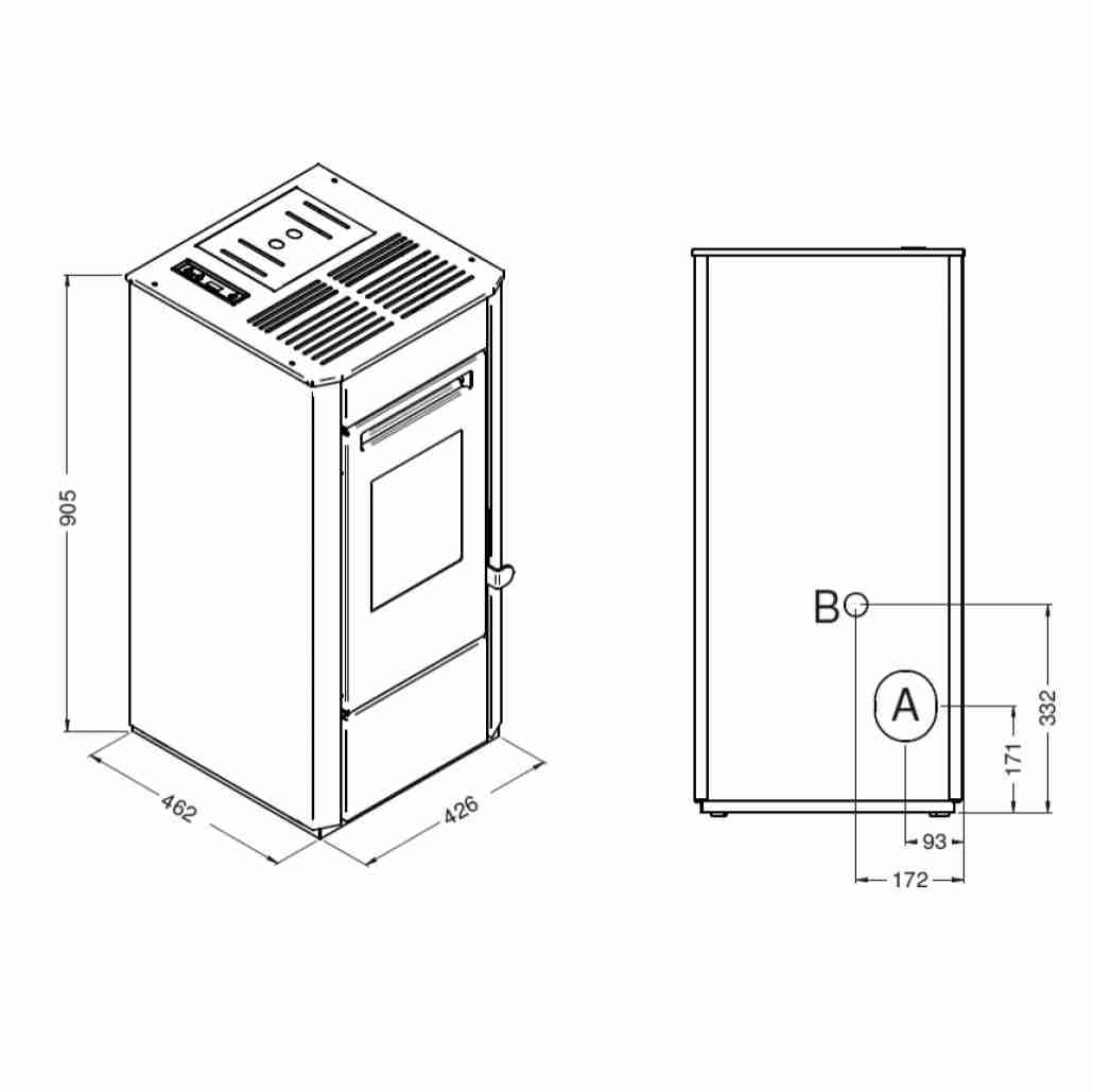 Soba pe peleti Elsa - 9.5kW Negru [2]