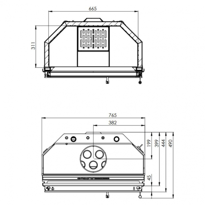 Termoșemineu ALBERO Aquasystem ALAQS68x43.S-D 16 kW [5]
