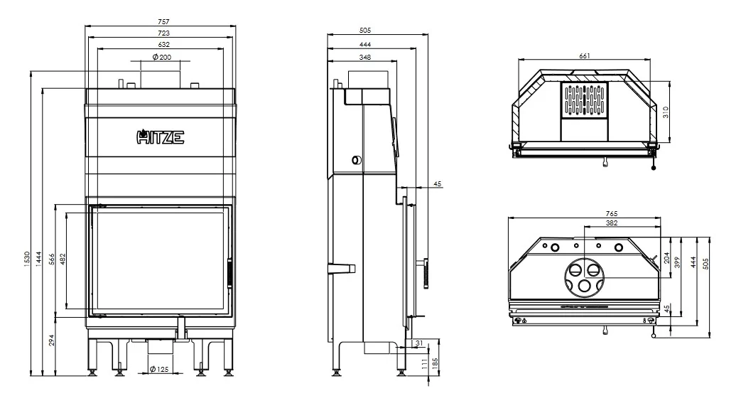 Termoșemineu ALBERO Aquasystem ALAQS68x53.S-D 19 kW [5]