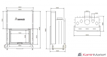 A-caminetti FLAT - Focar Șemineu cu ușă verticală - 75-x-50 [1]