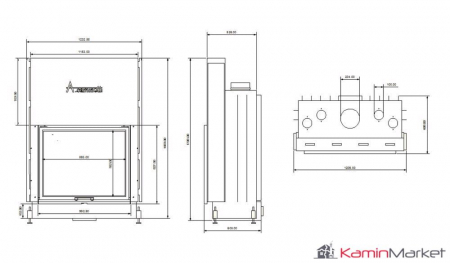 A-caminetti FLAT - Focar Șemineu cu ușă verticală - 90-x-70 [1]