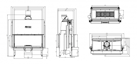 Focar șemineu Hitze DUO ARD105x43.DGS 20 kW [3]