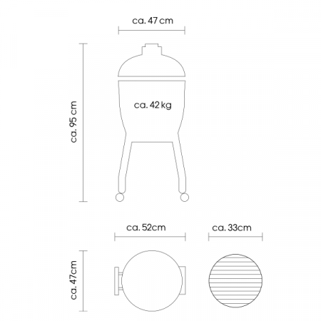 Grill ceramic cu cărbuni Monolith JUNIOR Pro Serie 2.0 negru cu suport metalic [4]