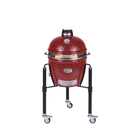 Terasa si gradina - Grill ceramic cu cărbuni Monolith JUNIOR Pro Serie 2.0 roșu cu suport metalic