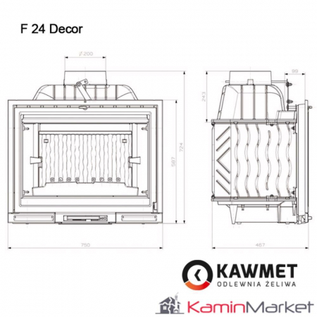 Kawmet F24 Decor Premium - 14 kW Focar șemineu fontă [8]